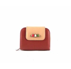 Billetero juvenil de piel con ositos en tamaño pequeño