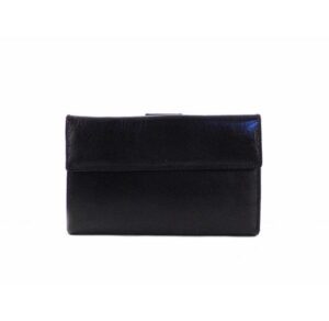 Billetero de  piel para mujer clásico en color negro Nilo