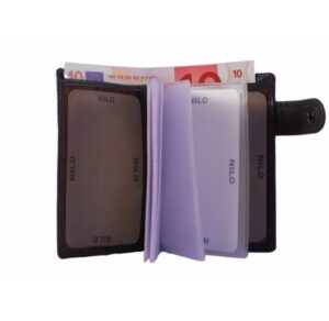 Cartera Billetero de piel para hombre con tarjetero y cierre correilla