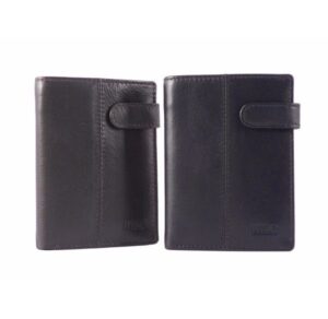 Cartera de piel suave con cierre de broche para hombre