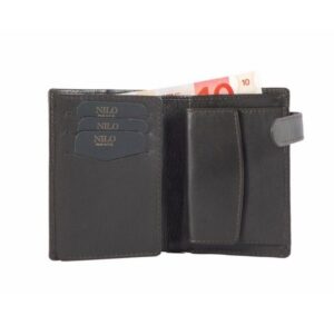 Cartera de piel suave con cierre de broche para hombre