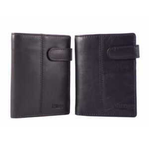 Carteras con cierre de correilla de piel Nilo color marrón o negro