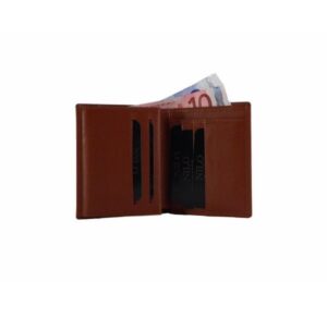 Cartera de piel clásica para caballero en color cuero o burdeos