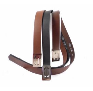 Cinturón de piel caballero ancho con hebilla de chapa