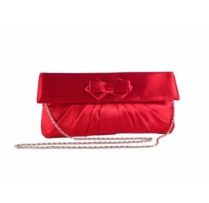 Cartera de cóctel Victoria Delef raso con detalle de lazo