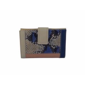 Billetero piel pequeño beis reptil