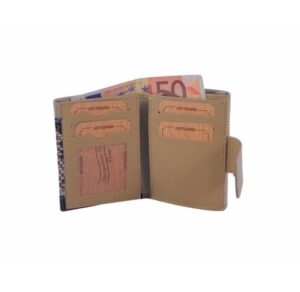 Billetero piel pequeño beis reptil