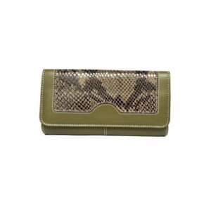 Billetero grande para mujer en piel de alta calidad NILO combinado reptil