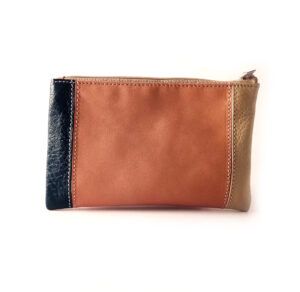 Monedero piel de cremallera con combinación serpiente print