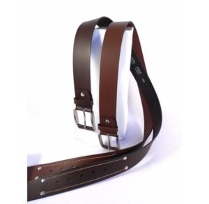 Cinturón piel sport con pespuntes