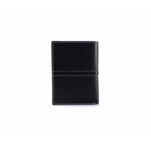 Billetero en piel Nilo pespuntes para hombre color negro