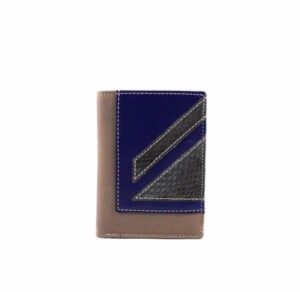 Billetera/tarjetero en piel Nilo combinada para hombre