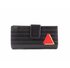 Billetero piel natural Nilo grande triángulos para mujer