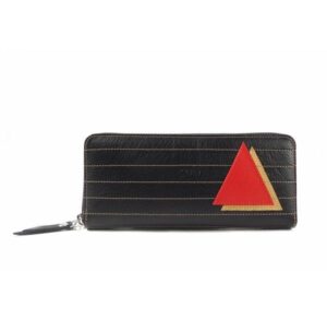 Billetero piel cremallera Nilo triángulos para mujer