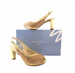 Zapatos peep toes J.Montesinos en piel dorados