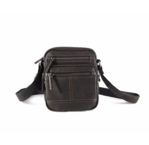 Bandolera hombre Matties cremalleras en marrón o negro