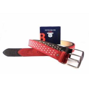 Cinturón Titto Bluni topos en rojo o en marrón