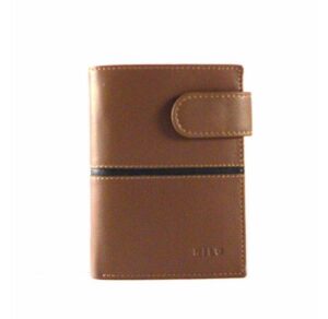 Cartera piel hombre con broche y monedero interno