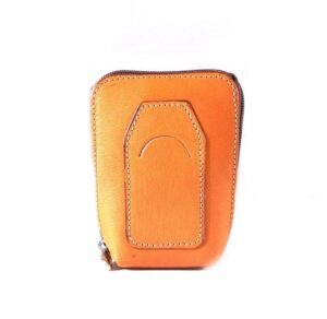 Pitillera piel Nilo con cremallera para mujer en color camel