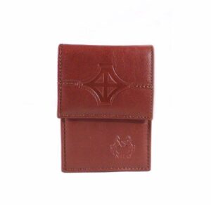 Pitillera piel Nilo con solapa y tarjetero en color cuero