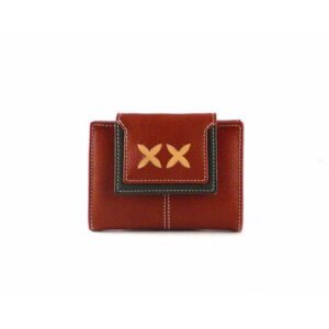 Cartera billetera de mujer en piel Nilo de tamaño mini caoba