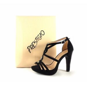 Sandalias de fiesta Prestigio de tiras con pedrería color negro