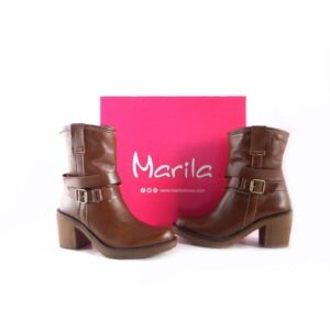 Botines piel mujer MARILA SHOES tacón medio con suela engomada