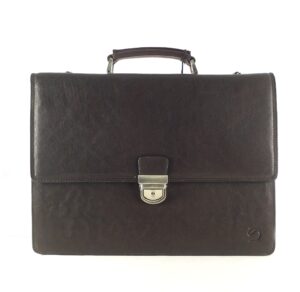 Maletín ejecutivo piel clásico Matties con bandolera marrón