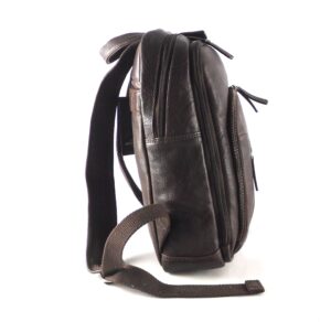 Mochila ejecutiva piel para hombre Matties con funda para portátil marrón