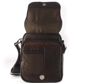 Bolso hombre piel Matties con solapa color marrón