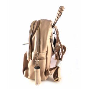 Mochila mediana colección Garni para mujer color beige y rojo