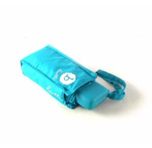 Paraguas plegable color azul turquesa, azul marino y rosa