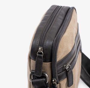 Bandolera para hombre Matties Bags marrón serie lona