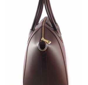 Bolso clásico totte en piel de asas de mano con bandolera color burdeos