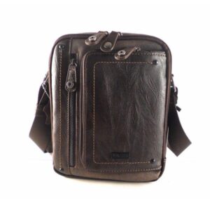 Bolso bandolera hombre Matties Bags nylon combinado color marrón