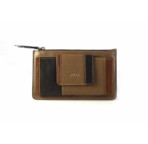 Monedero de cremallera con tarjetero mujer en piel de calidad Nilo