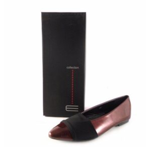 Bailarinas planas mujer E.Ferri Z601 charol burdeos