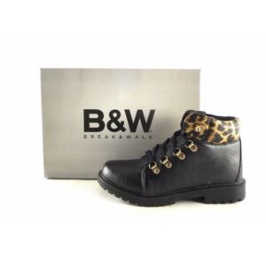 Botines para mujer BREAK&WALK negro con leopardo print