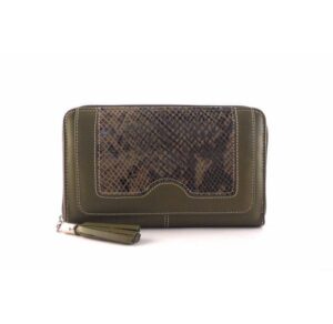 Cartera de cremallera mujer piel NILO combinado reptil