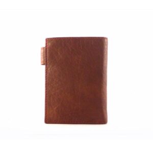 Cartera piel hombre NILO con monedero y broche color cuero