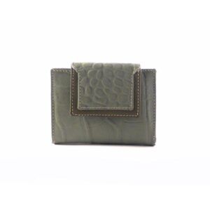 Billetera De Piel mini Para Mujer NILO Coco Print Verde