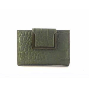 Billetera de piel mediana Para Mujer NILO Coco Print Verde