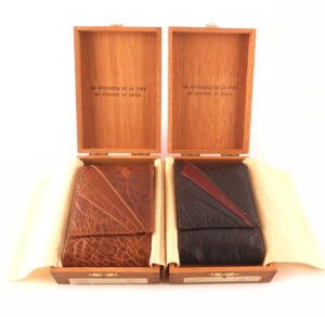 Pitillera piel auténtica NILO en caja de madera