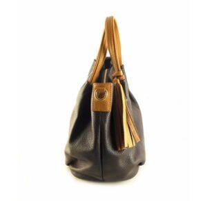 Bolso boho doble asa de mano en piel auténtica LB marrón