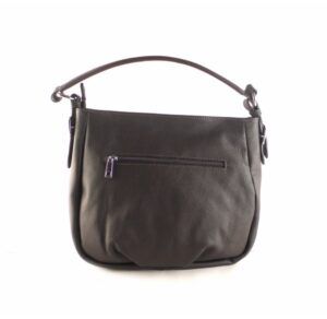 Bolso sencillo en piel auténtica LB marrón oscuro