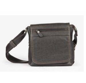 Bolso reportero hombre Matties Bags con solapa café