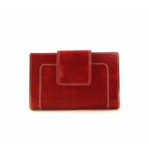 Cartera mediana para mujer en piel rota color rojo