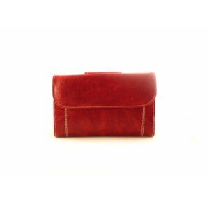 Cartera mediana para mujer en piel rota color rojo