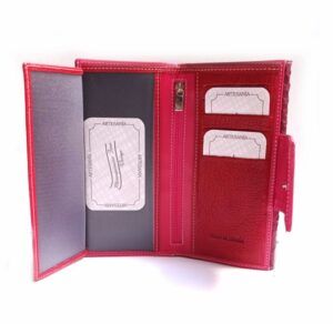 Billetero mujer grande NILO serpiente print burdeos