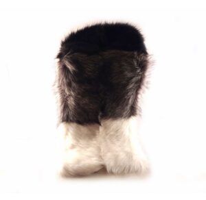 Estola de pelo estrcha tricolor negro, gris y blanco